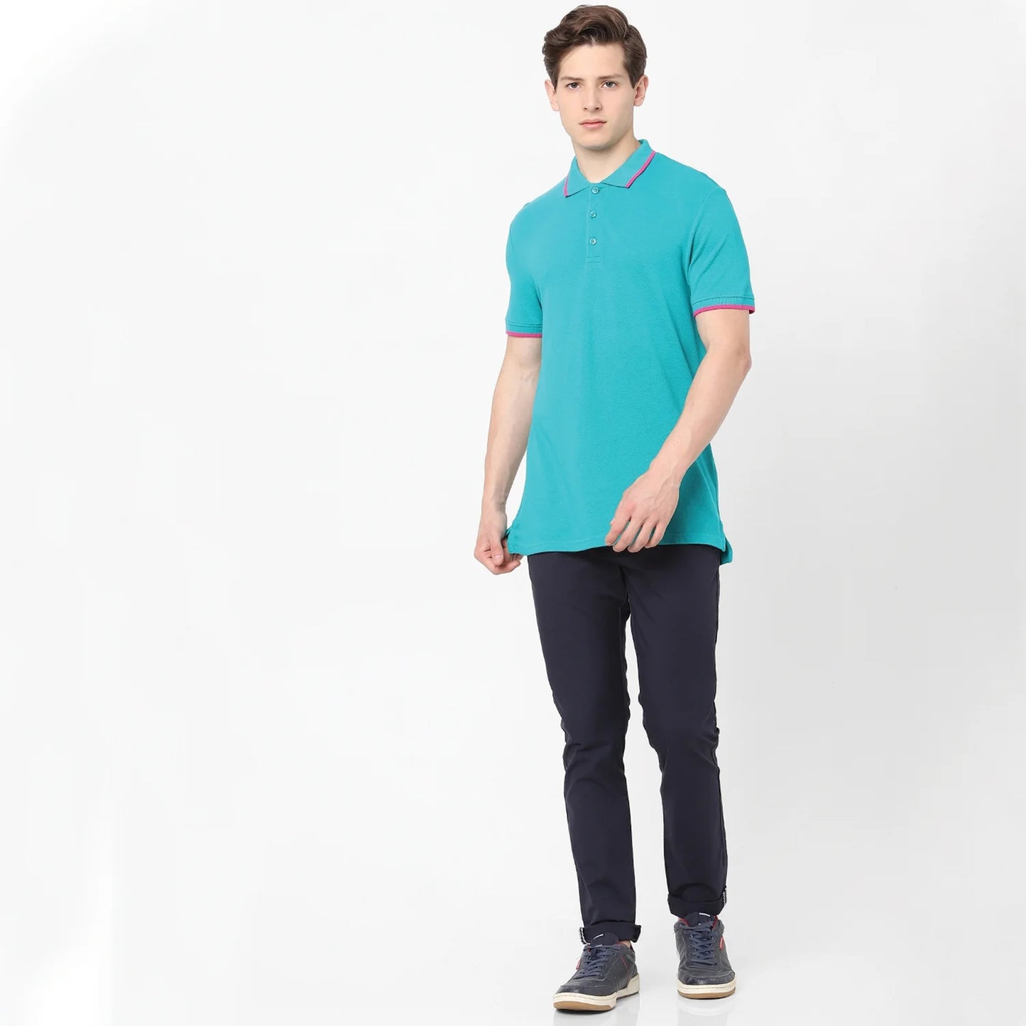 Celio* Cotton Regular Fit Navy Blue Trouser