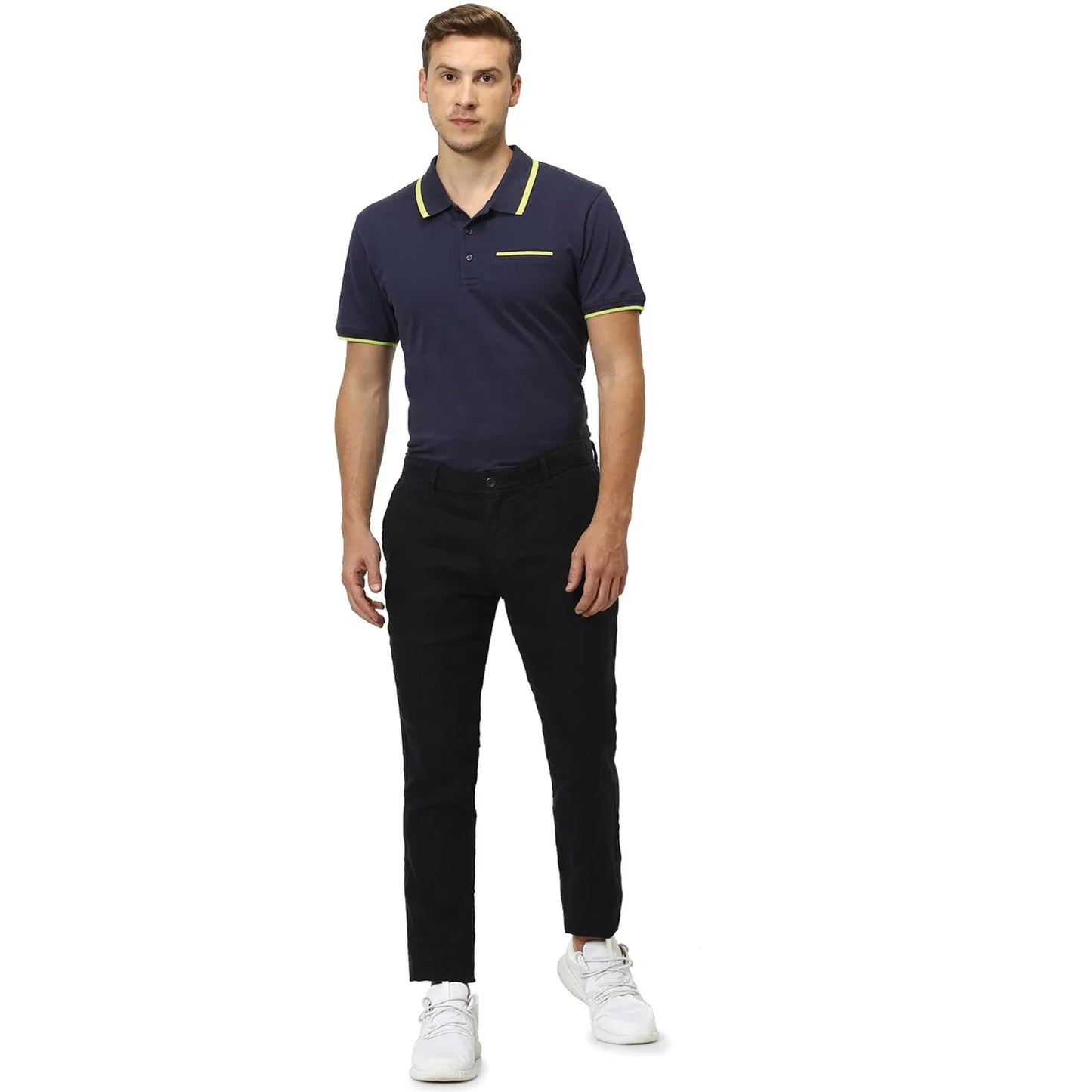 Celio* Linen Slim Fit Blue Trouser