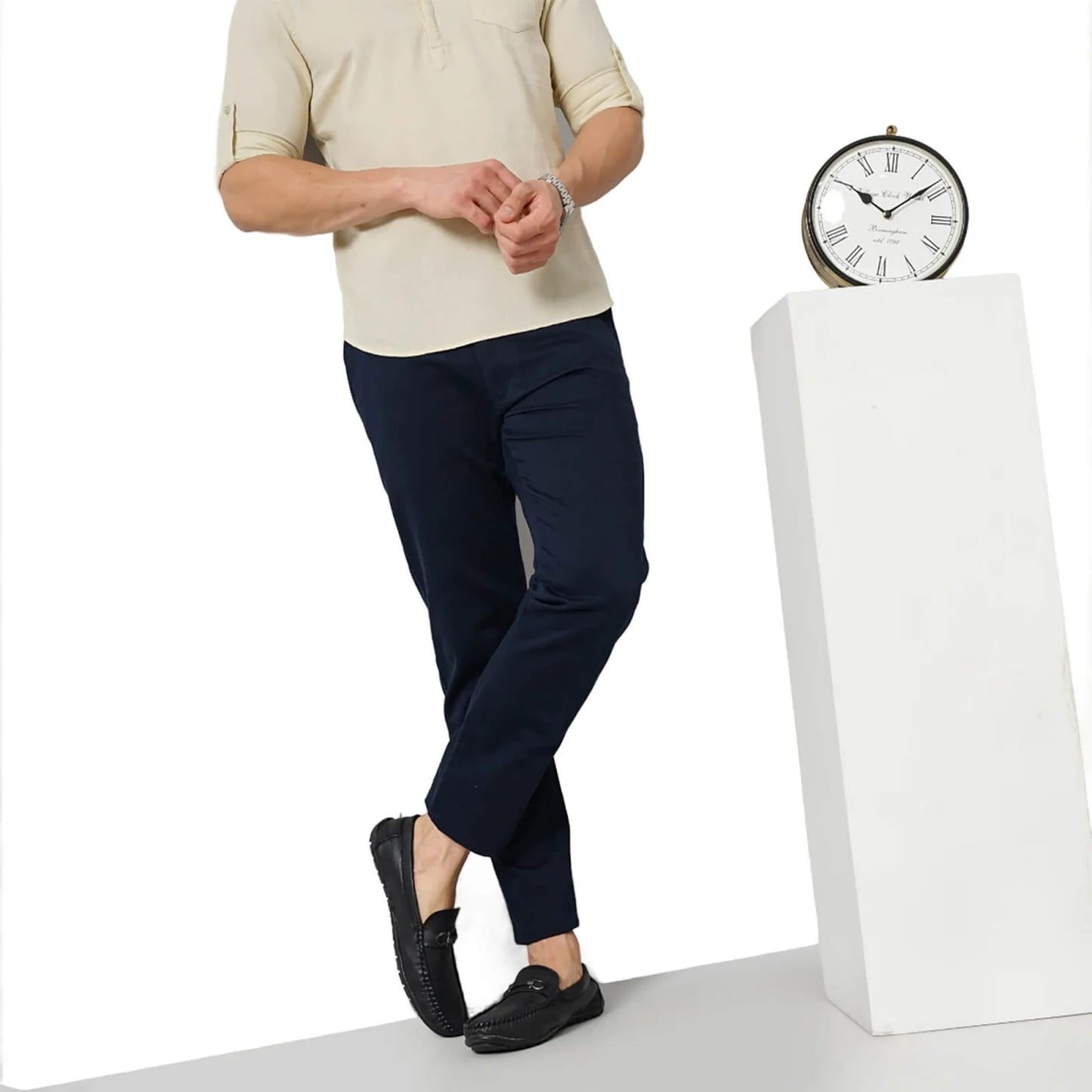 Celio* Solid Regular Fit Cotton Beige Shirt