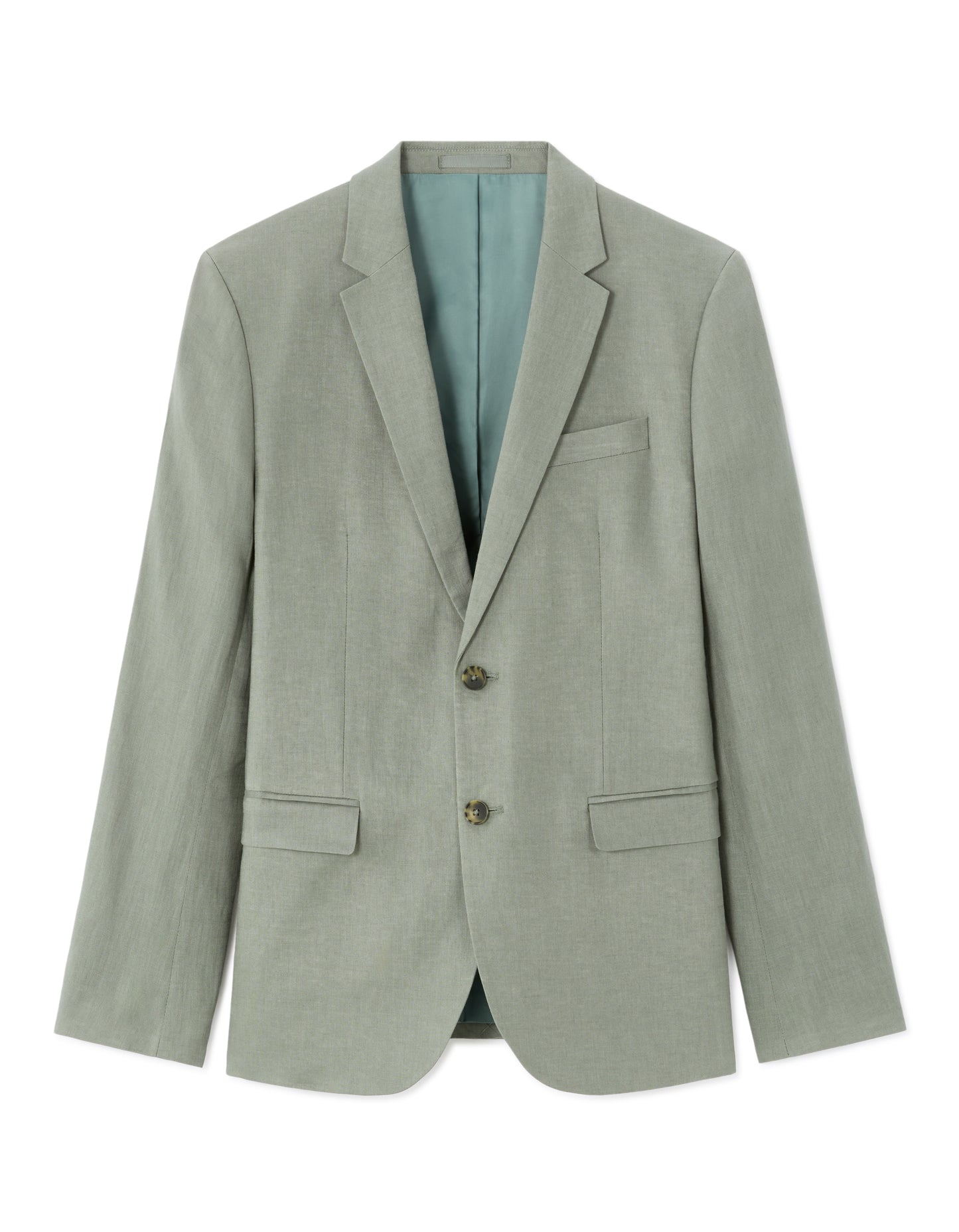 Celio Mens Olive Solid Slim Fit Linen Blazer
