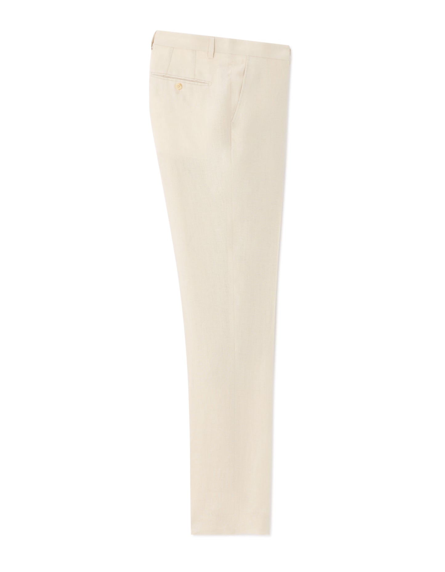 Slim Fit 100% Linen Formal Trousers - Natural