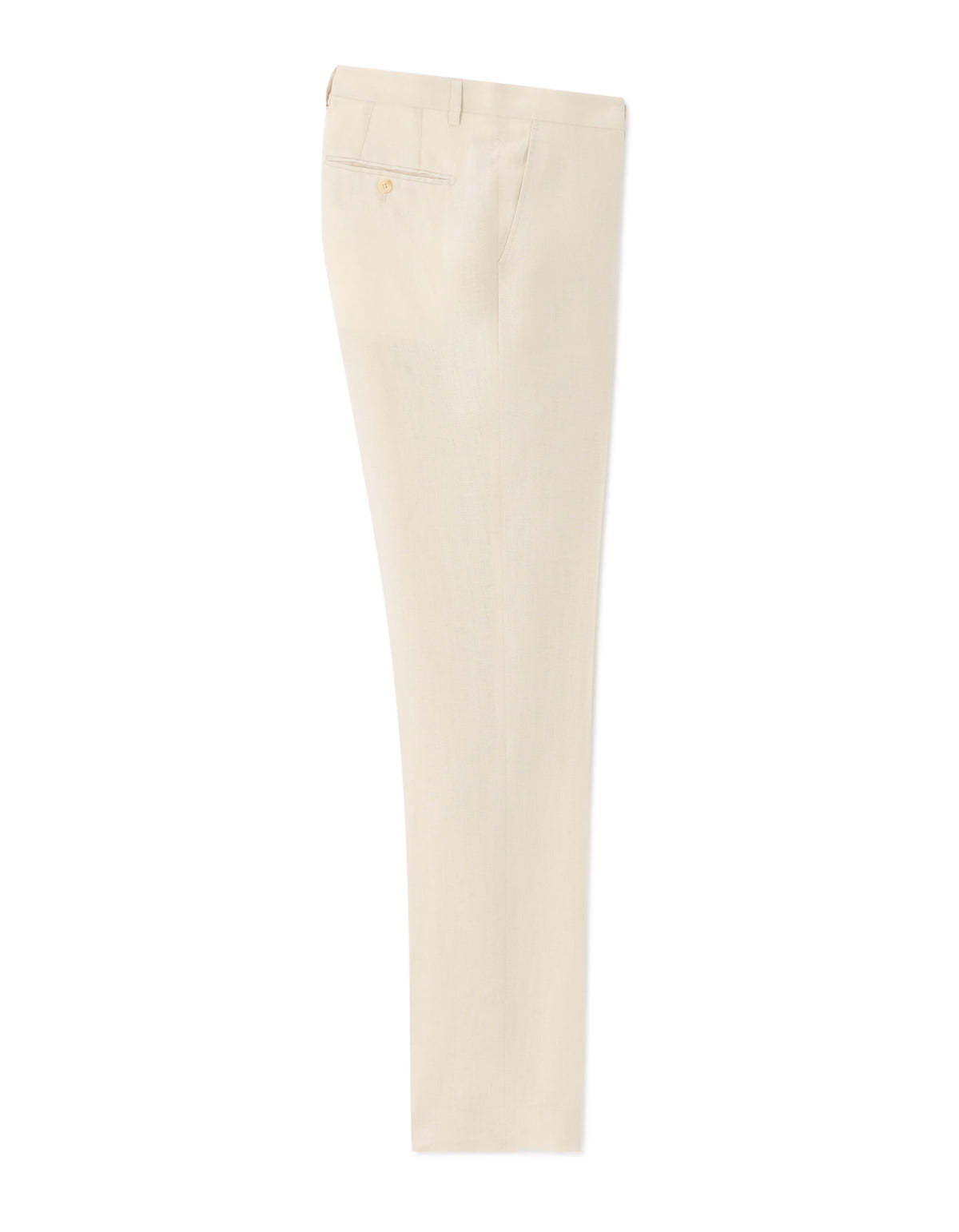 Slim Fit 100% Linen Formal Trousers - Natural