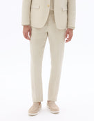 Slim Fit 100% Linen Formal Trousers - Natural