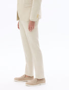 Slim Fit 100% Linen Formal Trousers - Natural