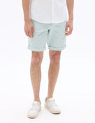Regular Fit Stretch Cotton Shorts - Light Blue