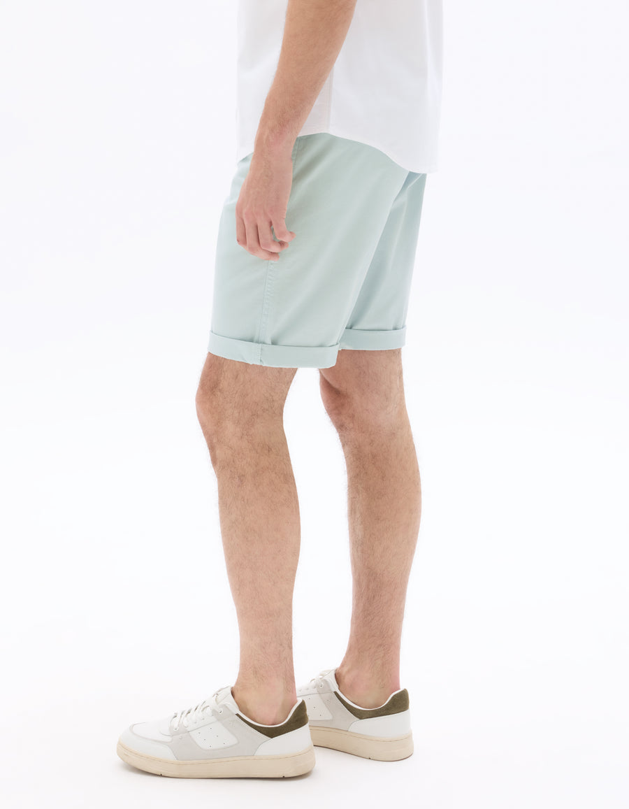 Regular Fit Stretch Cotton Shorts - Light Blue