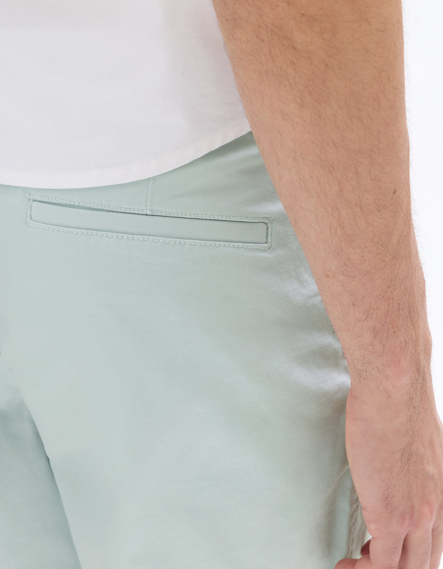Regular Fit Stretch Cotton Shorts - Light Blue
