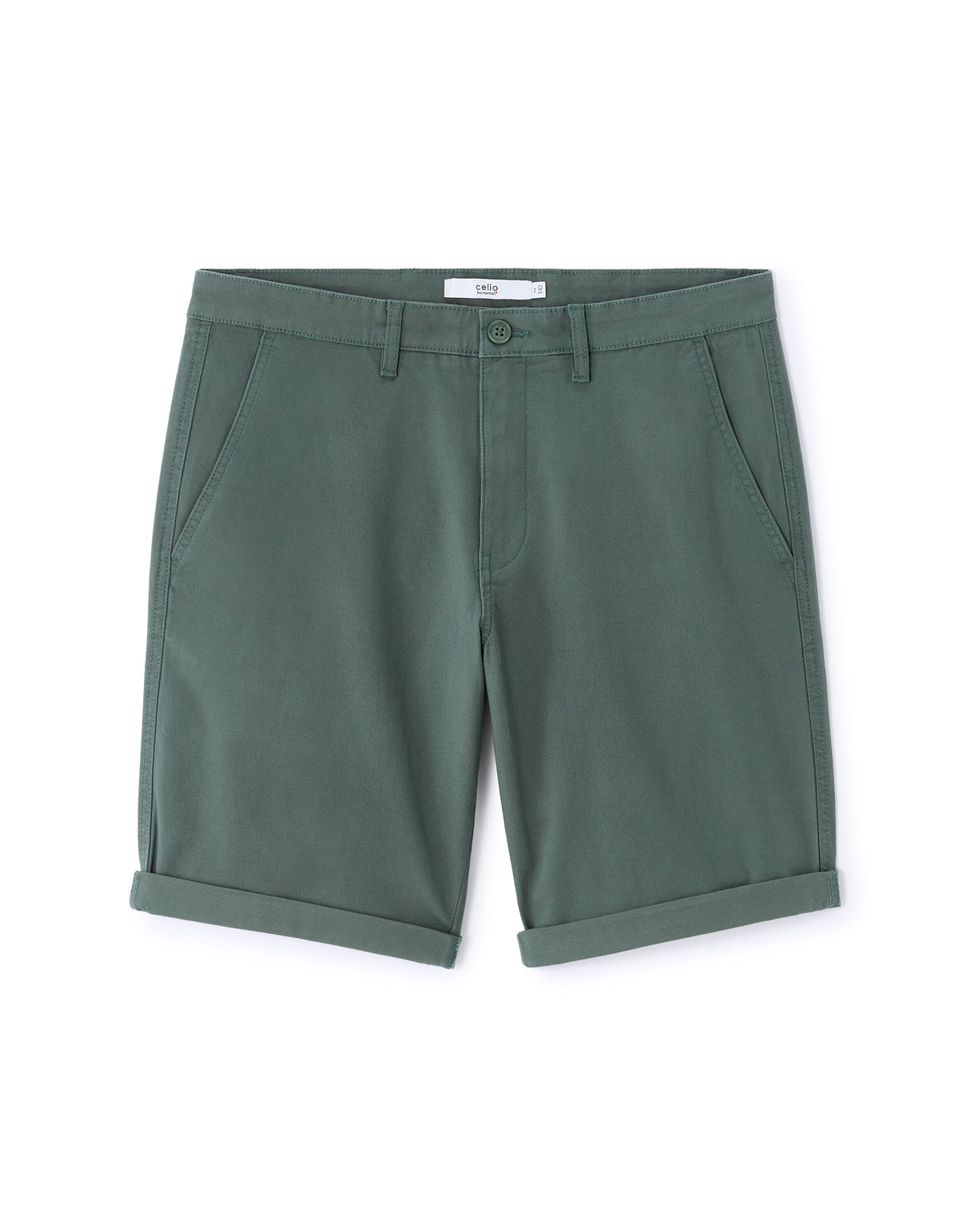 Regular Fit Stretch Cotton Shorts - Light Green
