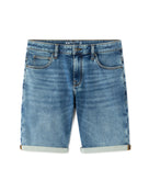 Straight Fit 100% Cotton Shorts - Blue