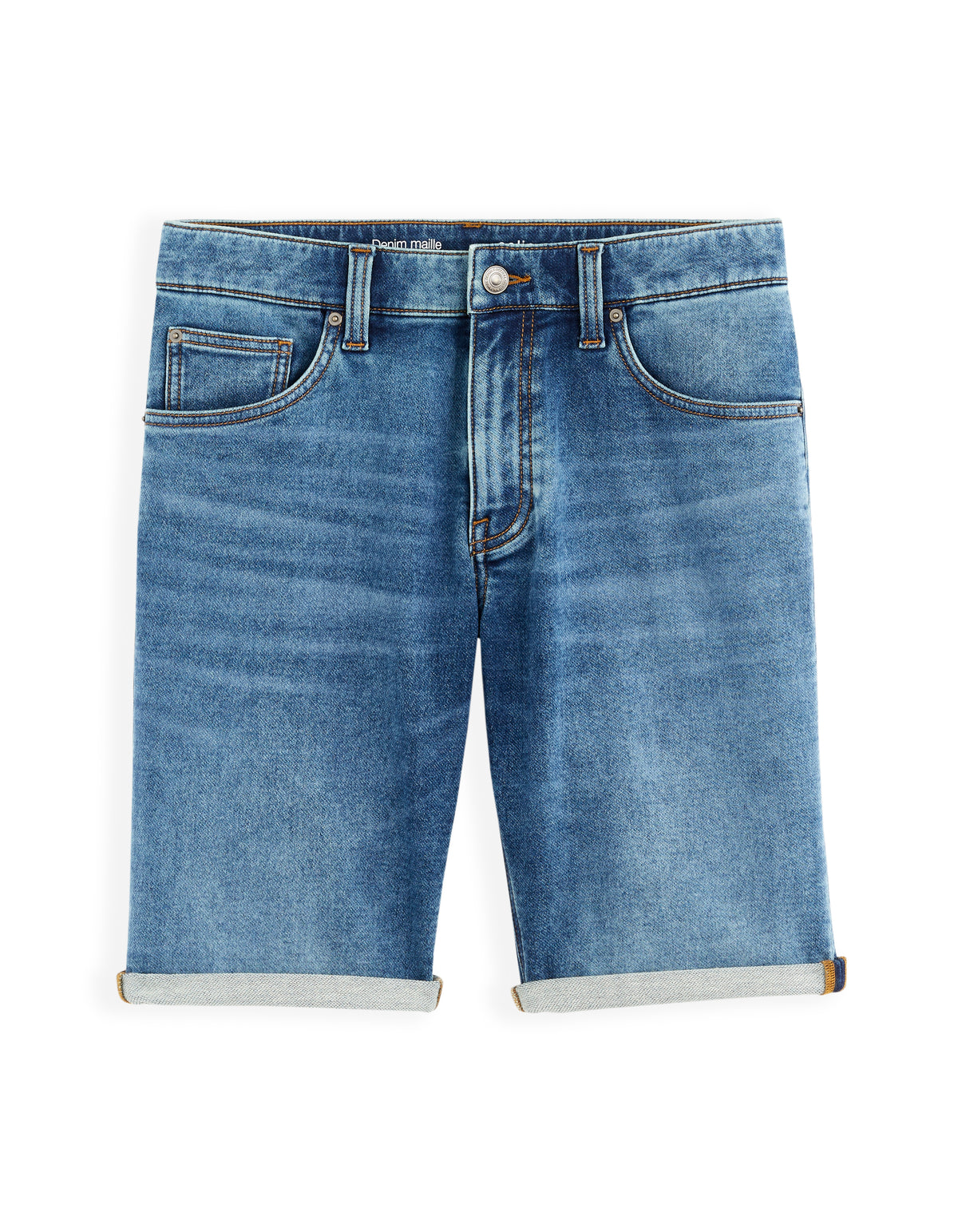 Straight Fit 100% Cotton Shorts - Blue