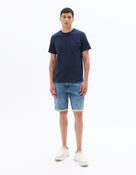 Straight Fit 100% Cotton Shorts - Blue