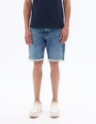 Straight Fit 100% Cotton Shorts - Blue
