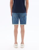 Straight Fit 100% Cotton Shorts - Blue