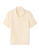 Regular Fit 100% Cotton Cuban Collar Shirt - Cream