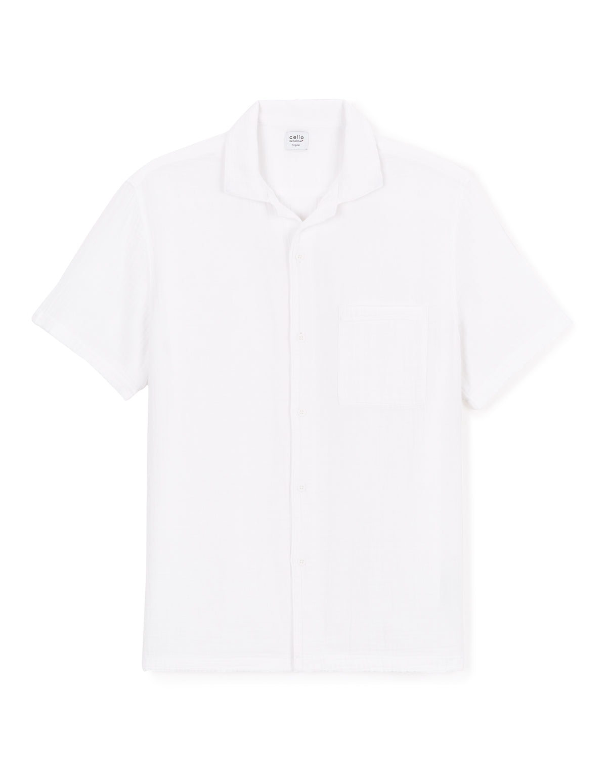 Regular Fit Cuban Collar Shirt - White