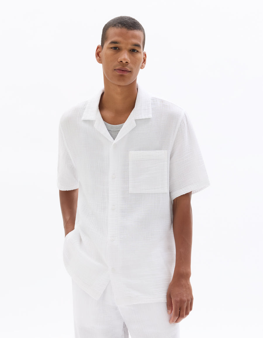 Regular Fit Cuban Collar Shirt - White