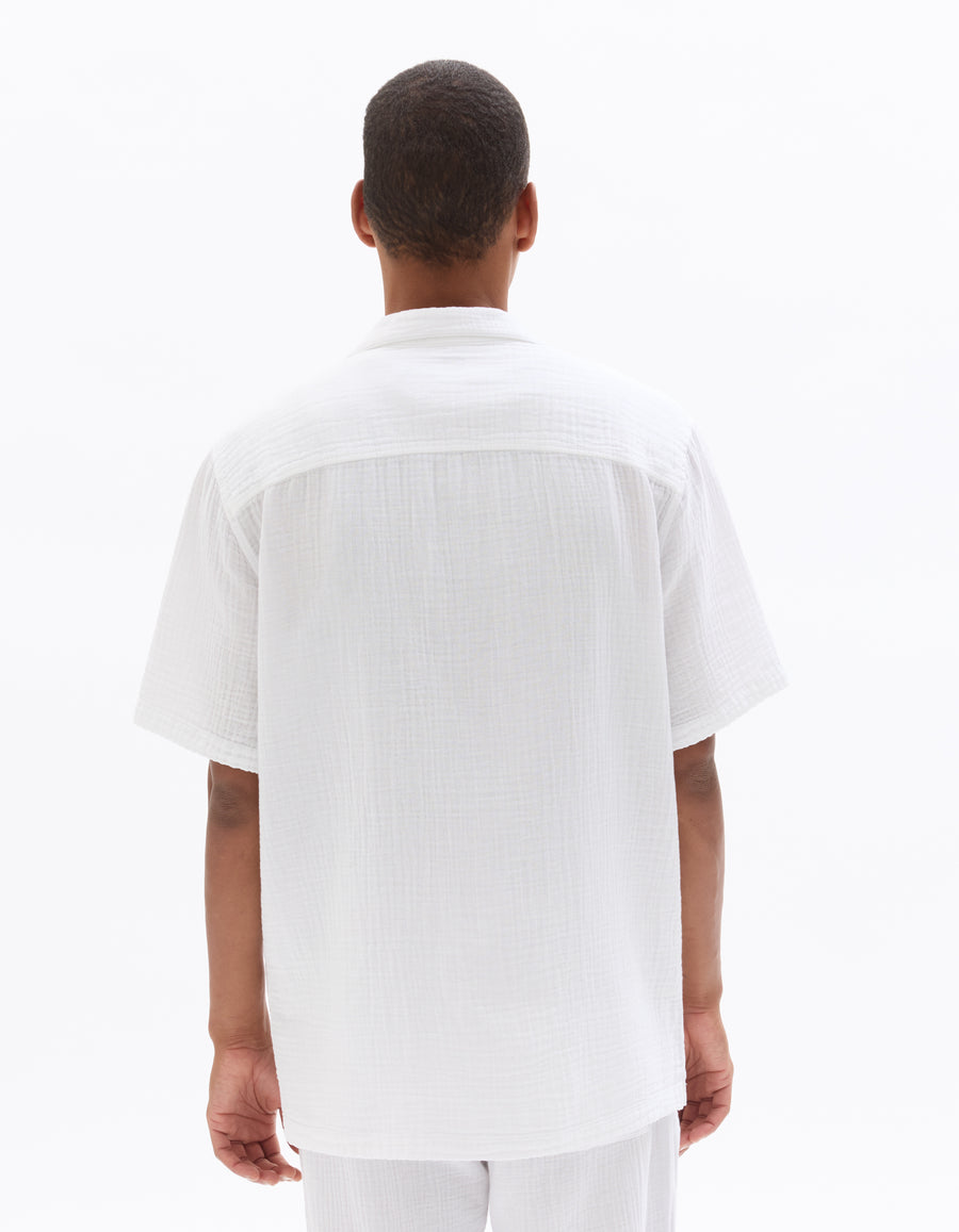 Regular Fit Cuban Collar Shirt - White
