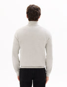 Regular Fit 100% Cotton High Neck Sweater - Grey