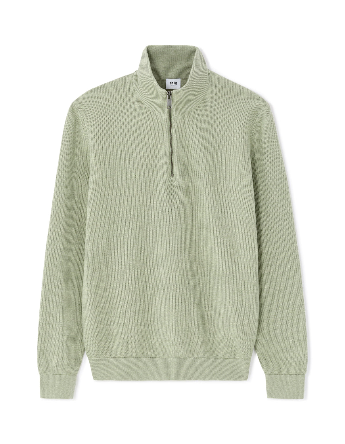 Regular Fit 100% Cotton High Neck Sweaters - Green