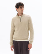 Regular Fit 100% Cotton High Neck Sweater - Beige