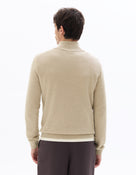 Regular Fit 100% Cotton High Neck Sweater - Beige