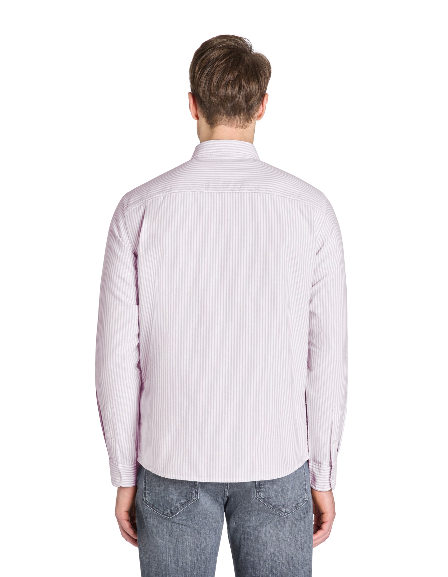 Celio* Striped Regular Fit Cotton Purple Shirt