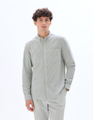 Regular Fit Cotton Striped Button Down Collar Shirt - Green