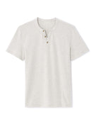 Straight Fit Cotton Blend Melange T-Shirt - Grey