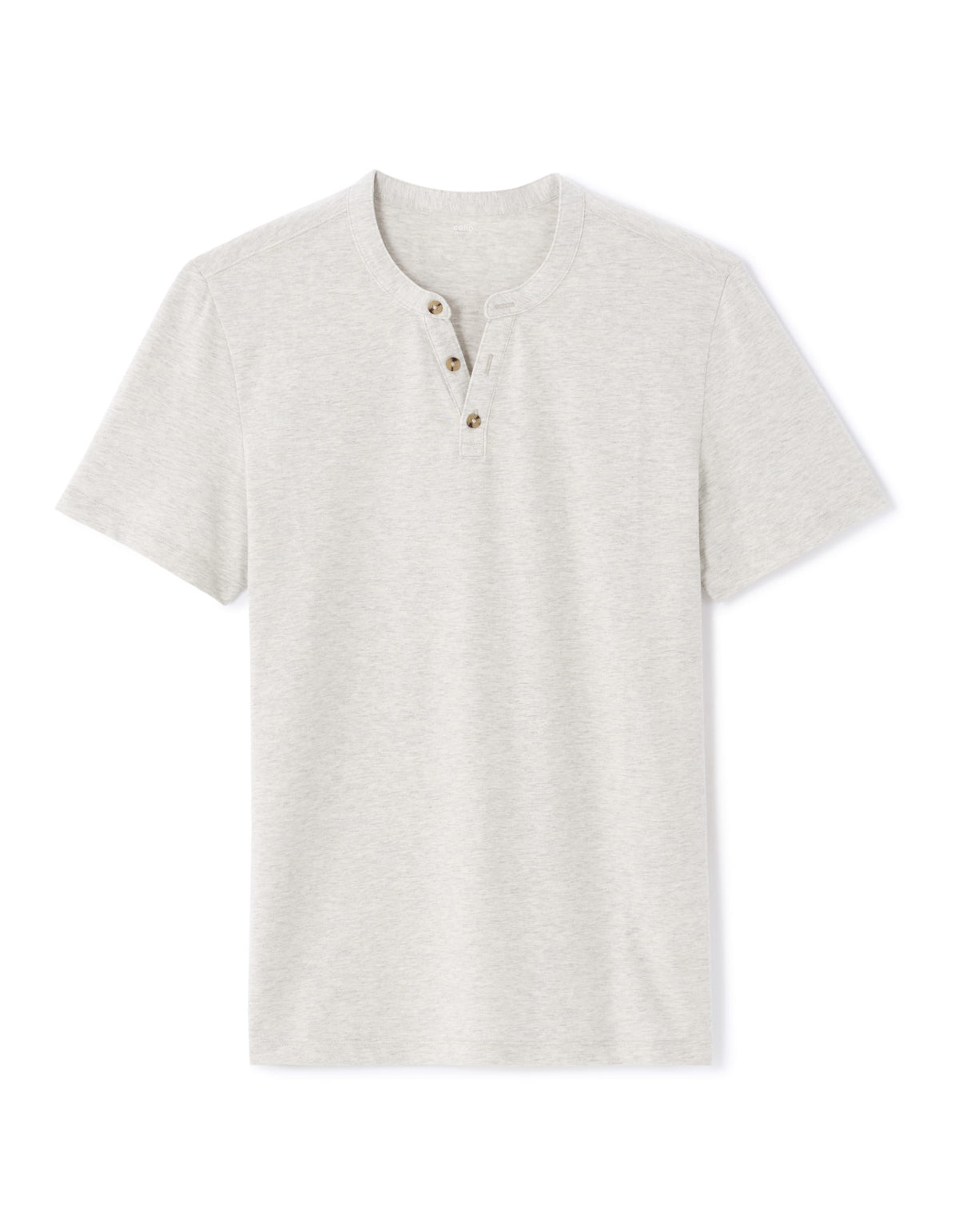 Straight Fit Cotton Blend Melange T-Shirt - Grey