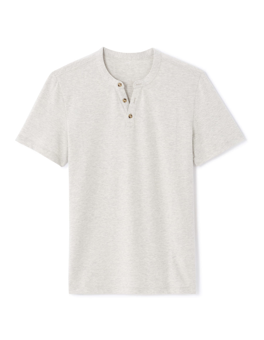 Straight Fit Cotton Blend Melange T-Shirt - Grey