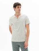 Straight Fit Cotton Blend Melange T-Shirt - Grey