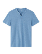 Regular Fit Cotton Blend Melange T-Shirt - Navy Blue