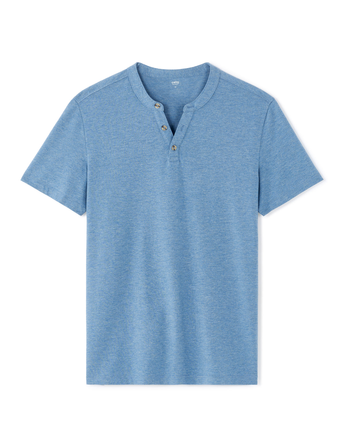 Regular Fit Cotton Blend Melange T-Shirt - Navy Blue