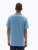 Regular Fit Cotton Blend Melange T-Shirt - Navy Blue