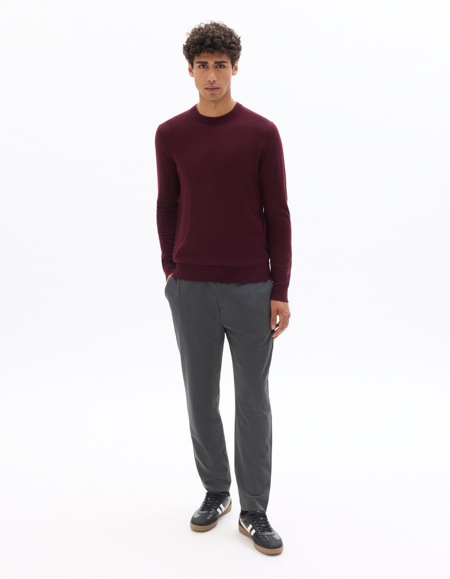 24H Poly-Viscose Solid Casual Trousers
