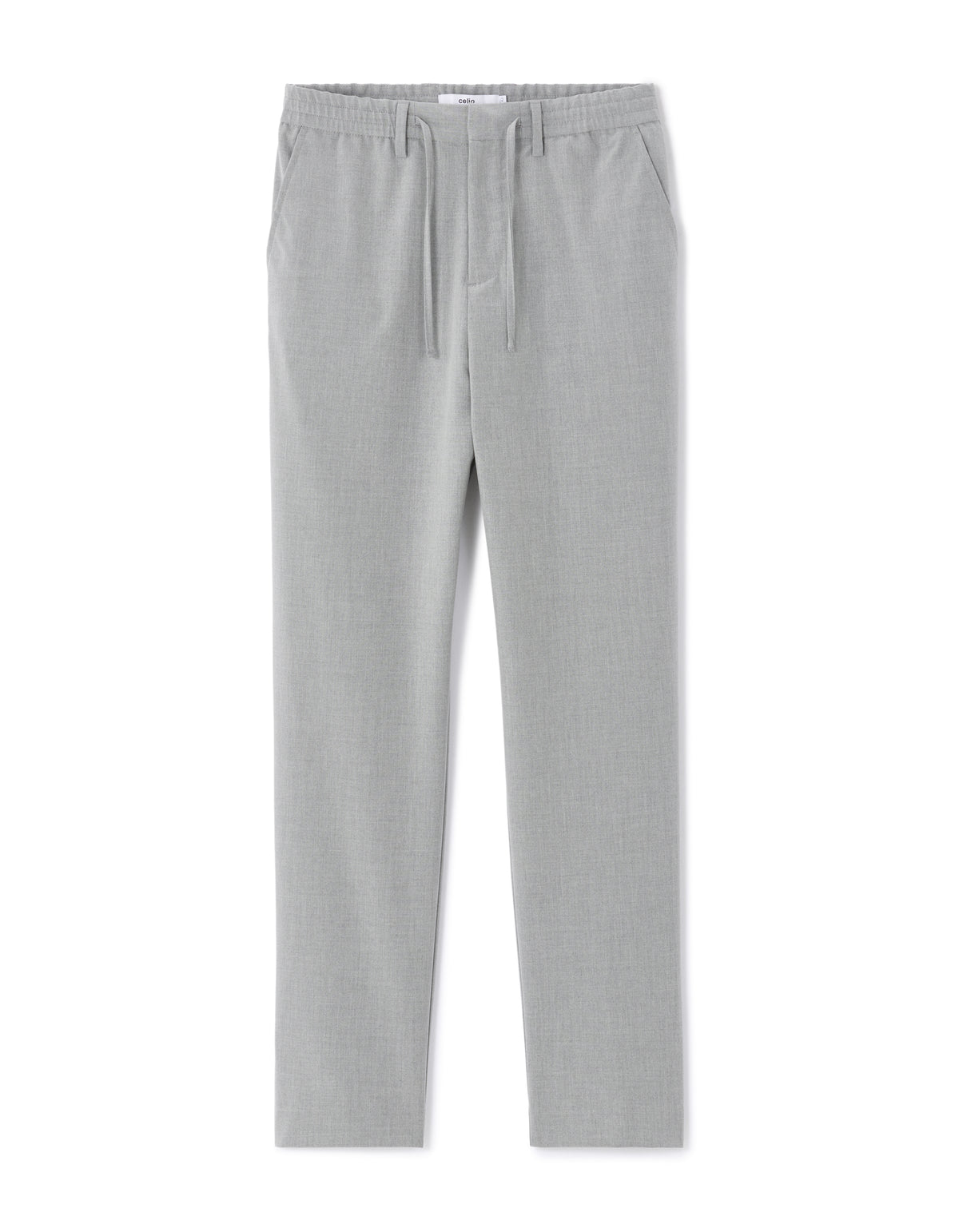 Slim Fit Poly Viscose Trousers - Grey