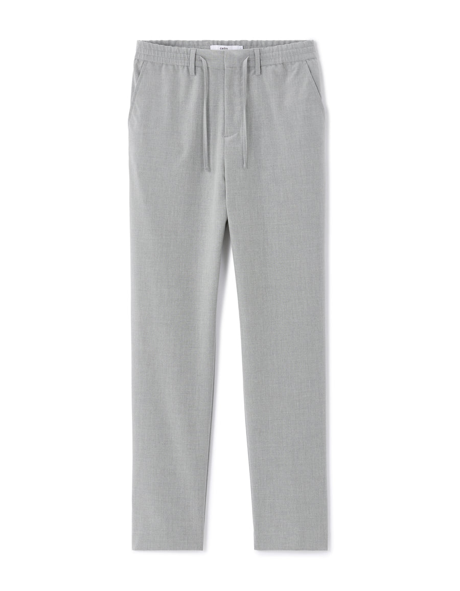 Slim Fit Poly Viscose Trousers - Grey