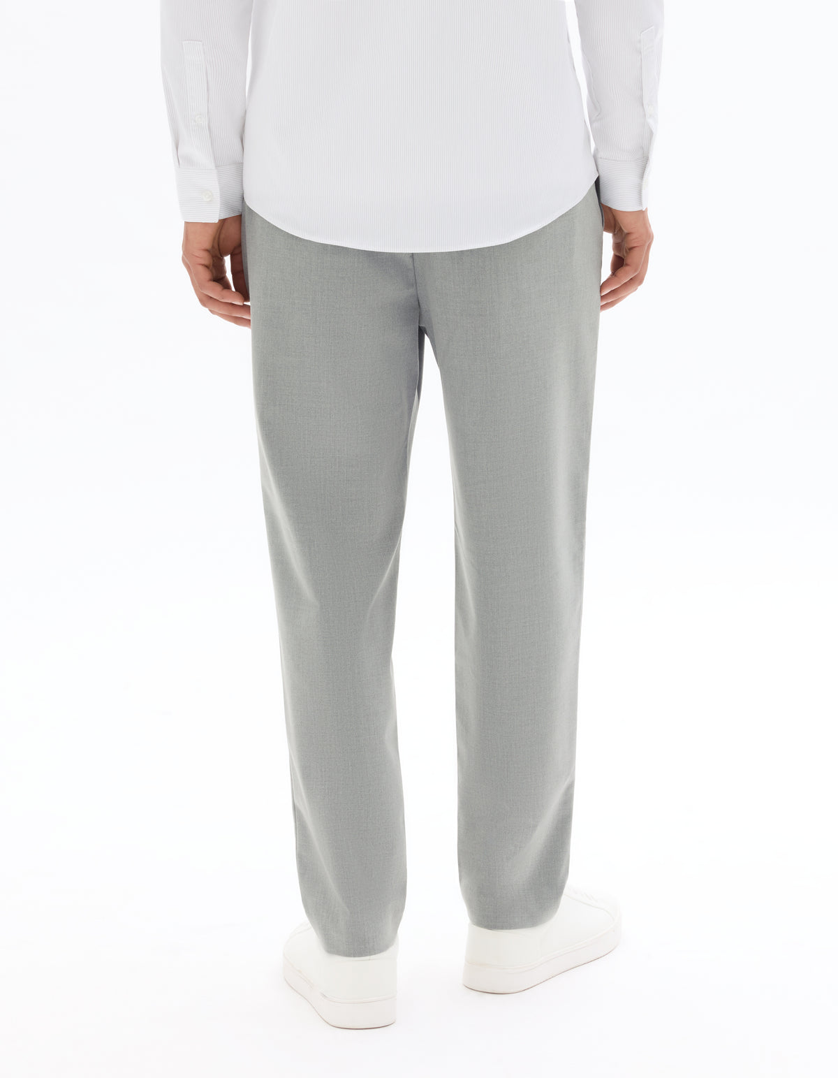 Slim Fit Poly Viscose Trousers - Grey