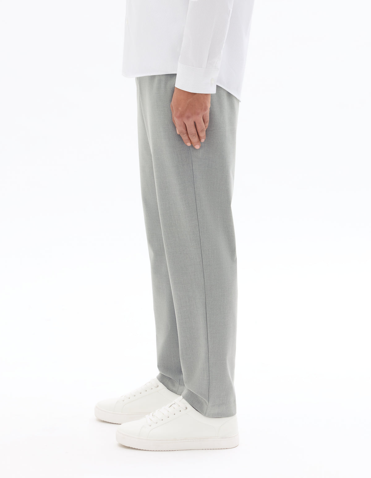Slim Fit Poly Viscose Trousers - Grey