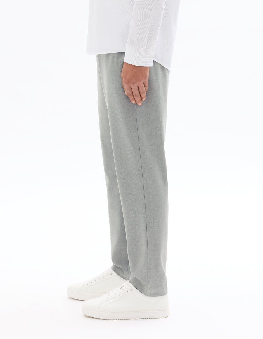 Slim Fit Poly Viscose Trousers - Grey