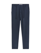 Slim Fit Poly Viscose Trousers - Navy Blue