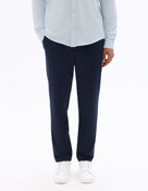 Slim Fit Poly Viscose Trousers - Navy Blue