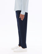 Slim Fit Poly Viscose Trousers - Navy Blue