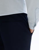 Slim Fit Poly Viscose Trousers - Navy Blue