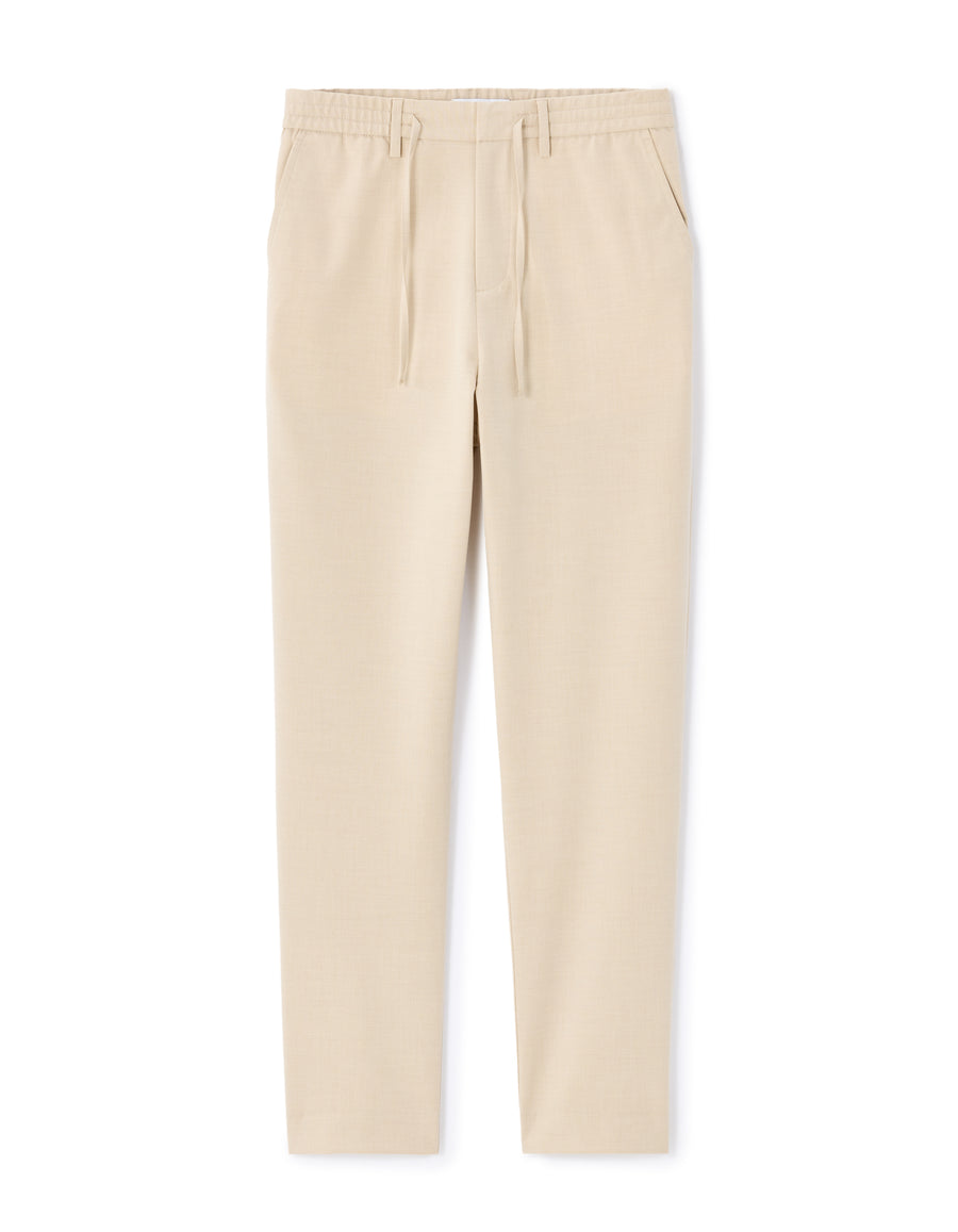 Slim Fit Poly Viscose Trousers - Light Beige