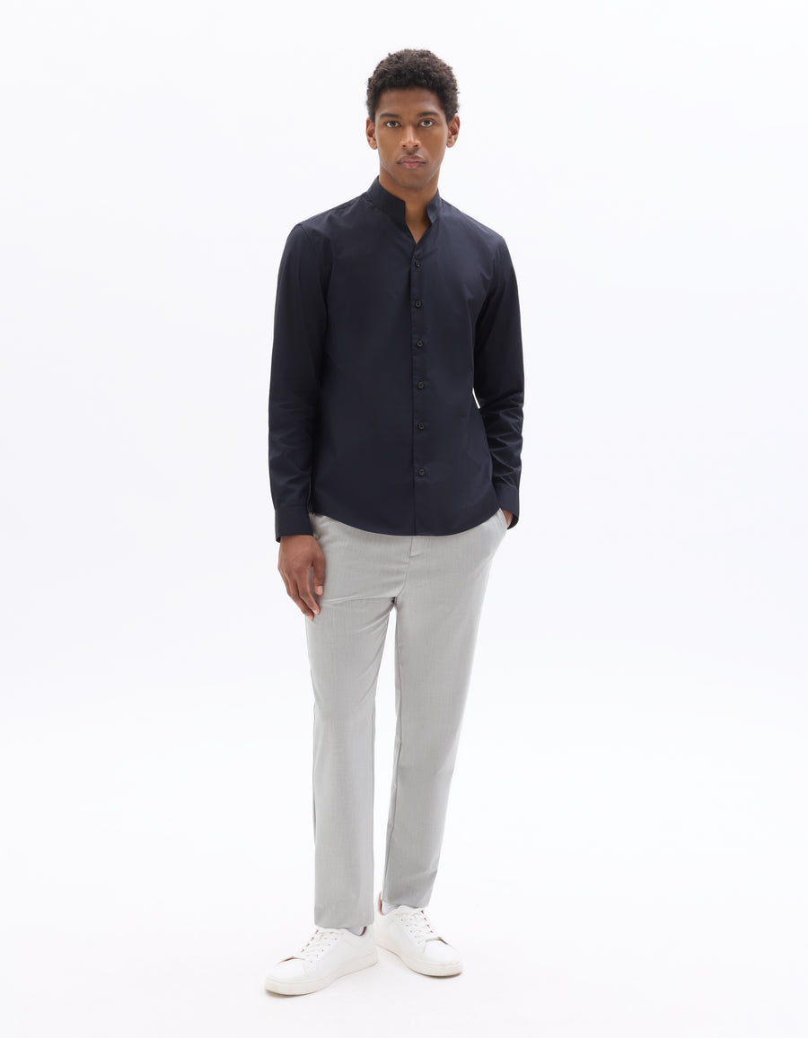 24H Poly-Viscose Solid Casual Trousers