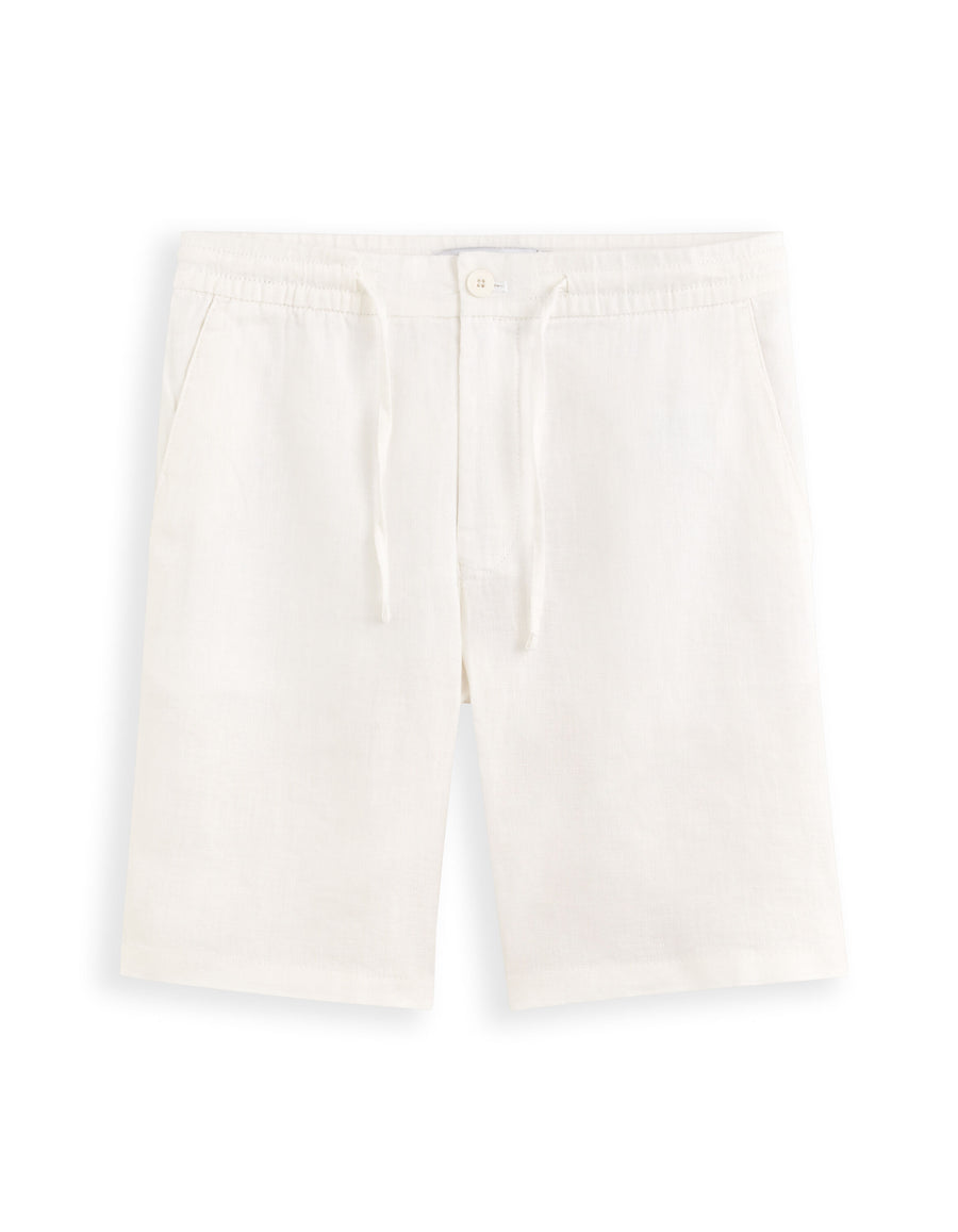 Bermuda Fit 100% Linen Shorts - White