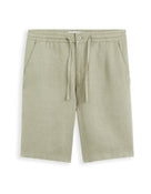 Relaxed Fit 100% Linen Shorts - Green
