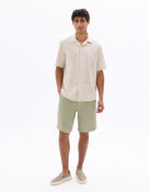 Relaxed Fit 100% Linen Shorts - Green