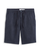 Bermuda Fit 100% Linen Shorts - Navy Blue